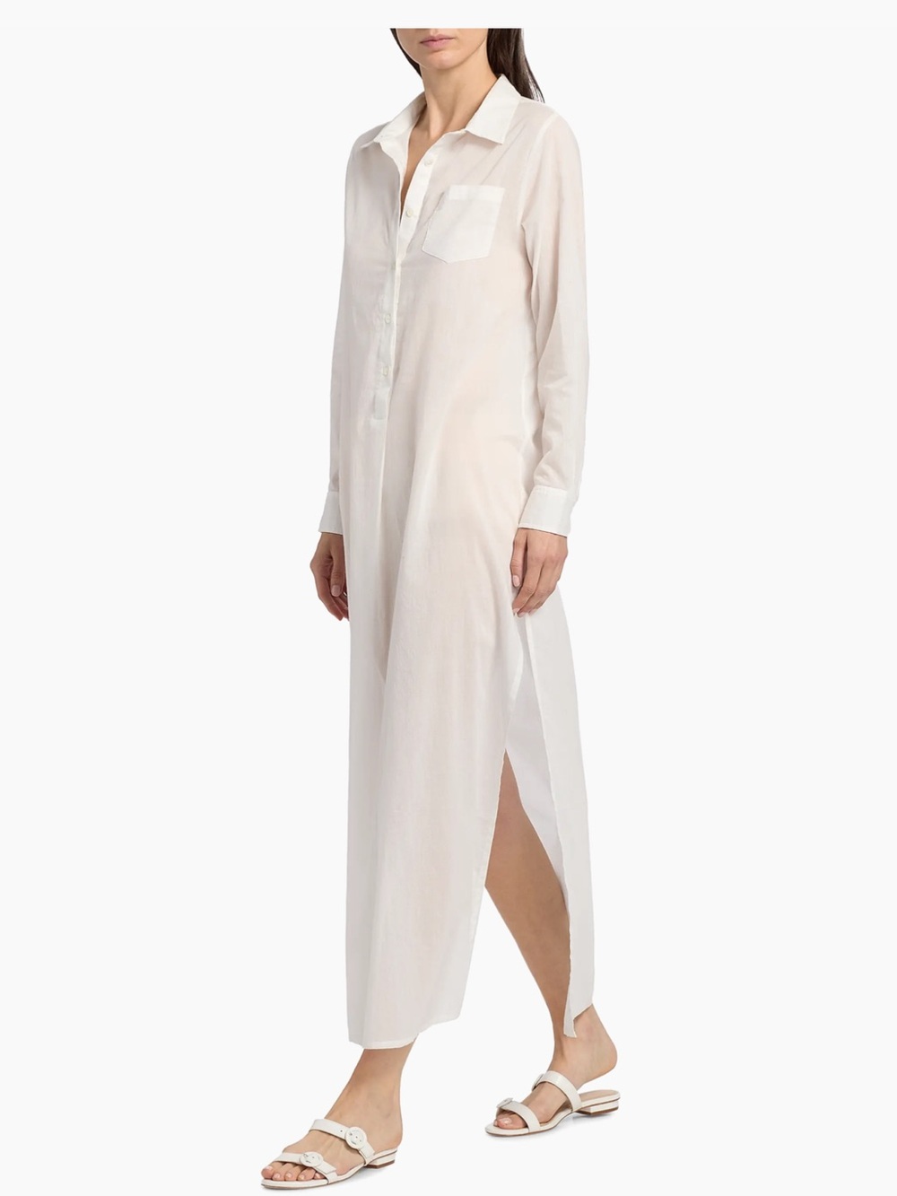 Nili Lotan Mina Cotton Maxi Shirtdress